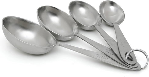 Lindy's 4-Piece Stainless Steel Measuring Scoop Set, Silver, 9 Inches Long