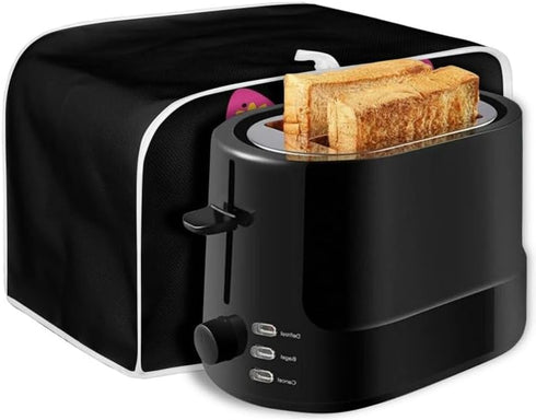 Toaster Cover 2 Slice, Sugar Skull Cat Black, Day of Dead Cartoon Cats, Washable Protective Cover with Hang Loop