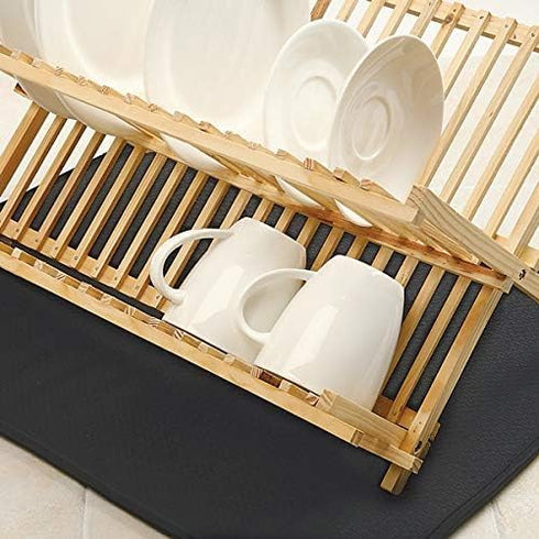 Norpro Microfiber Countertop Dish Drying Mat, 16 By 18-inch, Black, Pack of 2