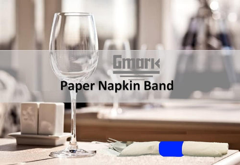 Gmark Box of 500 Paper Napkin Bands, Self Adhesive Napkin Rings (Navy Blue) GM1107A