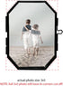 Isaac Jacobs 3.5x5 Vintage Style Octagon Brass & Glass Floating Picture Frame, Tabletop Display, Locket Closure