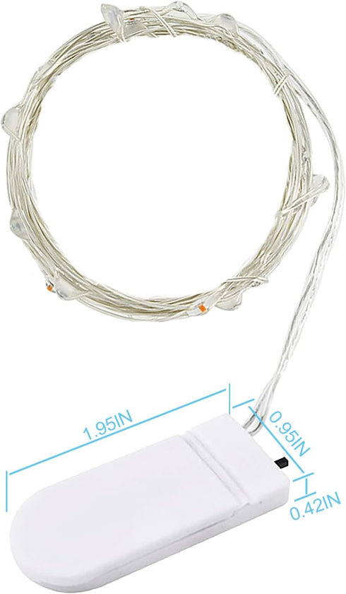 4Pack 3.3ft 10LEDs,Silver ZPH Bright Colored Fairy Lights,Battery Powered Waterproof String Lights Wire Mini Firefly