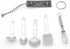Mini Stainless Steel Kitchen Tool Set with Keychain, Set of 5, Includes Whisk, Spatula, Spoon, Skimmer, Ladle