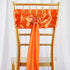 TABLECLOTHSFACTORY 25pcs Orange Satin Chair Sashes Tie Bows Catering Wedding Party Decorations