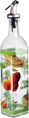 Grant Howard Hand Painted Square Cruet with Pourer, Veggies, 16 oz., Multicolor