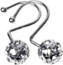 12Pcs Luxury Quality Hollow Ball Shower Curtain Hooks, Rustproof Stainless Steel Rings for Bathroom Rod (Chrome)
