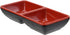 Ebros Red And Black Melamine Traditional Design Condiments Bowl, Ketchup BBQ Soy Sauce Dipping Dish with Divider