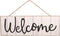 GiftWrap Etc. White Wooden Welcome Fence Sign, 15" x 5" Rustic Wall Decor for Home and Kitchen