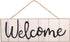GiftWrap Etc. White Wooden Welcome Fence Sign, 15" x 5" Rustic Wall Decor for Home and Kitchen
