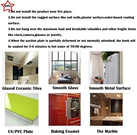 Clear Plastic Suction Cup Hooks, 6 Pack Heavy Duty Vacuum Traceless Wall Holder for Bathroom