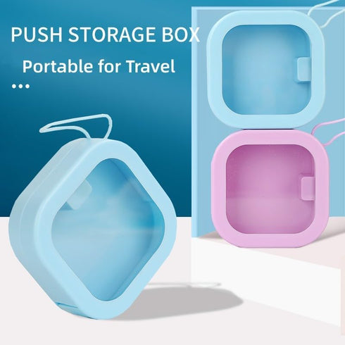 2 pcs Portable Hair Tie Organizer, Travel Qtip Holder, Bathroom Storage Dispenser for Cotton Swabs and Hair Accessories