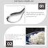 Kichvoe Rice Scooper 3pcs, Stainless Steel Rice Paddle Spoon, Metal Serving Spoon for Kitchen
