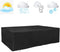 FLR 126Inches Patio Table Cover Veranda Rectanguler Black Waterproof Outdoor Dinner Protector Dust-Proof