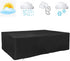FLR 126Inches Patio Table Cover Veranda Rectanguler Black Waterproof Outdoor Dinner Protector Dust-Proof