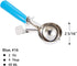 Portion Scoop #16 (2 oz) - Disher, Cookie Scoop, Food Scoop for Portion Control, 18/8 Stainless Steel with Blue Handle