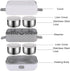 Portable Electric Lunch Box - Mini Rice Cooker, 2 Layers 4 Stainless Steel Steamer for Home Office Travel, 2L/110V/200W