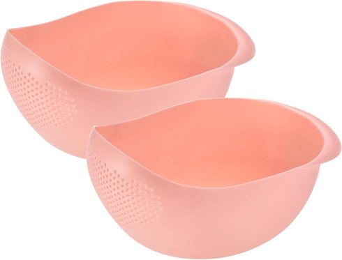 uxcell 2pcs Rice Washing Filter Strainer Basket, Pink, for Home Kitchen Cleaning Tools