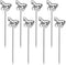 RRRuo Horse Cocktail Reusable Picks, 8 pieces Martini Picks for Appetizers, Olives, Brandied Cherries (Silver)