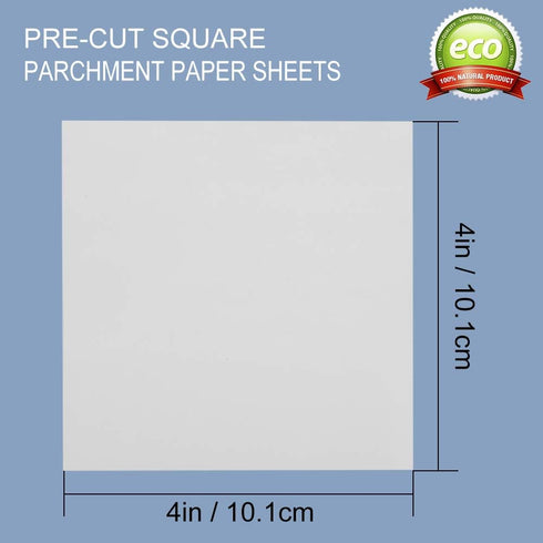 Parchment Paper Squares, 4x4 Inch, Set of 300, Nonstick Precut Baking Parchment for Burger Patty and Cookies