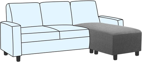 H.VERSAILTEX Ottoman and Sofa Seat Cushion Combined Cover Slipcover Rectangle Sofa Slipcover