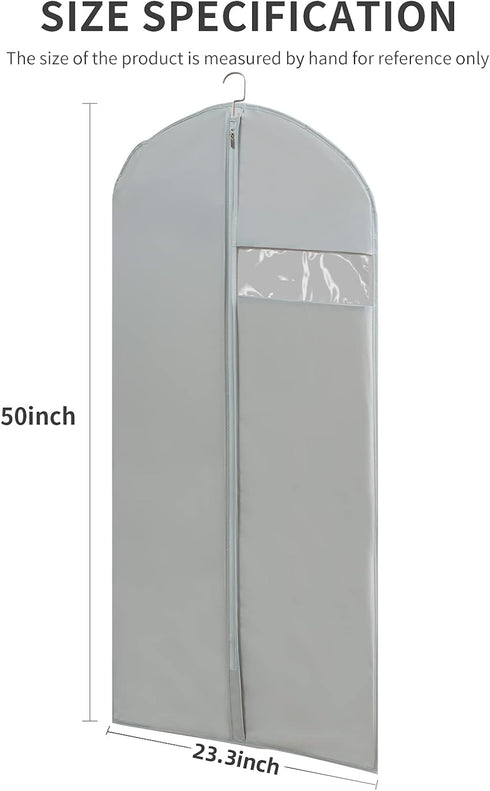 Garment Bags for Travel, 50'' Hanging Clothes Suit Bag (Set of 2, 23.3'' X 50'')