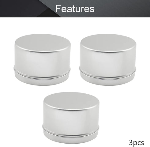 Othmro 3pcs 6.8oz Metal Round Tins with Screw Lid, Silver Aluminum Containers for Salve, Spices