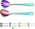 Berglander Rainbow Salad Server Set, Stainless Steel with Titanium Colorful Plating, Pack of 2