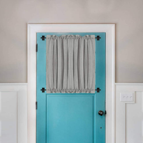 H.VERSAILTEX 4 PACK Magnetic Curtain Rods for Metal Doors, Adjustable from 9 to 16 Inch, Tool Free with Square Finials,