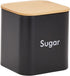 Juvale Coffee Tea Sugar Container Set - Black Iron Square, 3 Pack, 48 oz Each - Kitchen Canisters with Tight Seal Lids