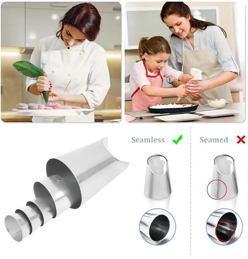 6 pcs Flower Piping Tips, Large Rose Petal Pastry Tips, Chrysanthemum Nozzles, Cupcake Decorating Tool for Tulip Baking