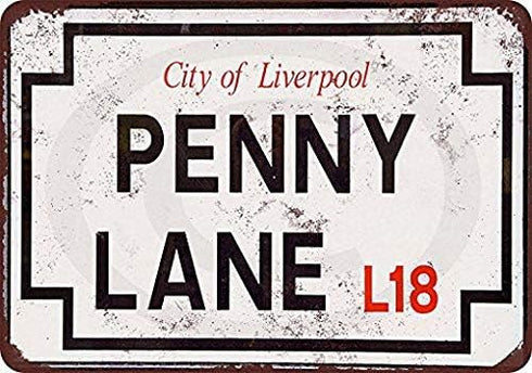 SmartCows Penny Lane Street Sign, Vintage Look Reproduction Metal Sign, 8 x 12