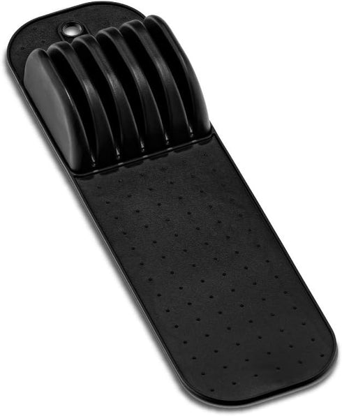 Madesmart Classic 5-Slot Knife Holder Storage Mat, Soft-Grip Kitchen Knife Block, Carbon