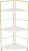 Golden 3-Tier Kitchen Spice Rack, Triangle Bathroom Countertop Storage Shelf, Stackable Organizer, Corner Shelf