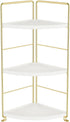 Golden 3-Tier Kitchen Spice Rack, Triangle Bathroom Countertop Storage Shelf, Stackable Organizer, Corner Shelf