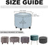 Andreannie Stretch Dark Grey Jacquard Fabric Ottoman Slipcover Floding Storage Foot Stool Covers Soft Round Slipcover