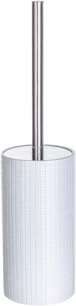 Set Creative Scents Estella White Toilet Brush - Decorative Bathroom Toilet Bowl Brush and Holder - Ventilated Toilet