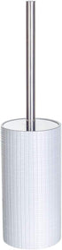 Set Creative Scents Estella White Toilet Brush - Decorative Bathroom Toilet Bowl Brush and Holder - Ventilated Toilet