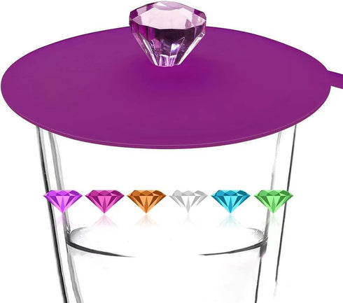 IPHOX Creative Mug Cover Set of 6 - Food Grade Silicone Hot Cup Lids with Airtight Seal, Anti-dust
