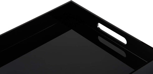 Handles-10x10Inch-Serving Countertop KEVLANG Glossy Black Sturdy Acrylic Serving Tray
