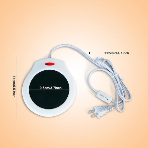 2pcs(White (CFW002-White) Home&Office Desktop Electric Mug Warmer-Coffee/Tea/Cocoa/Soup-Scented Candles Gift for Winter