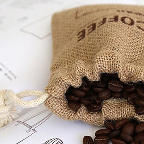 Jute Woven Bundles for Kitchen Sundries, Coffee Bean Bags, Peas Bags, Natural Burlap Drawstring Reusable (3, 11.8" X