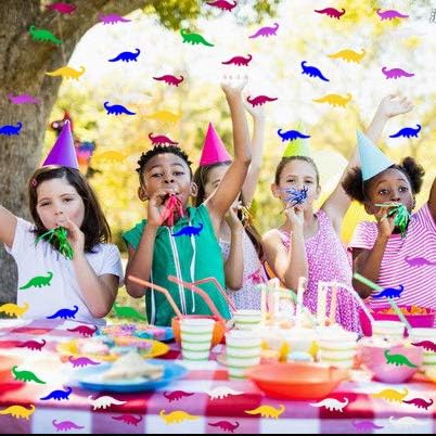 Dinosaur Confetti Metallic Foil Scatter for Dino Theme Birthday Party, 1.5 Ounce, 1800 Pieces for Decorations