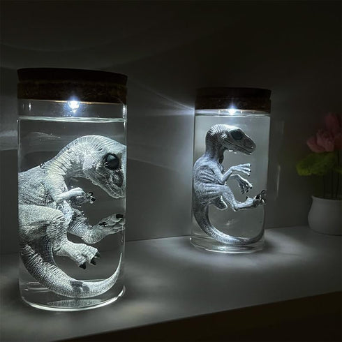 TONGQIC Unique Dinosaur in Glass Bottle Figurine - A Touch of Jurassic Charm