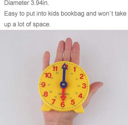 Student Learning Clock - Time Teacher Gear Clock 4 Inch 12/24 Hour