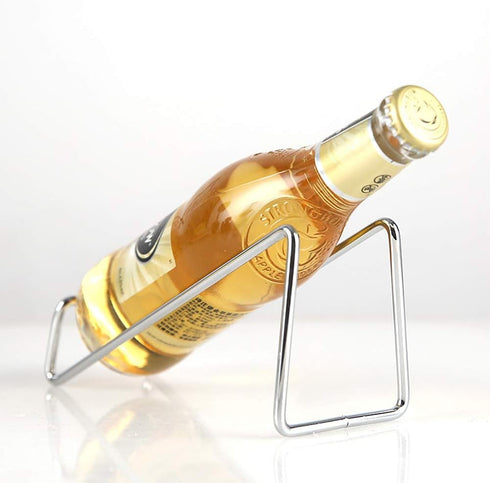 Metal Wine Rack Freestanding, Geometric Design Tabletop Holder for Wine Bottle Storage, Perfect Countertop Stand
