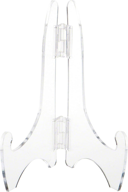 Plymor Clear Acrylic Adjustable Folding Display Easel, 9" H x 6" D for 14" Plates