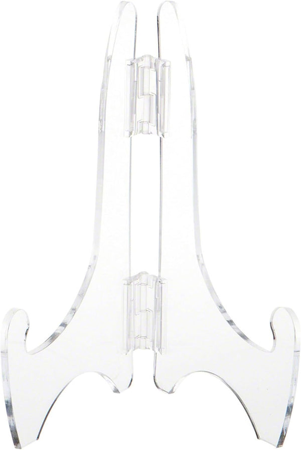 Plymor Clear Acrylic Adjustable Folding Display Easel, 9" H x 6" D for 14" Plates