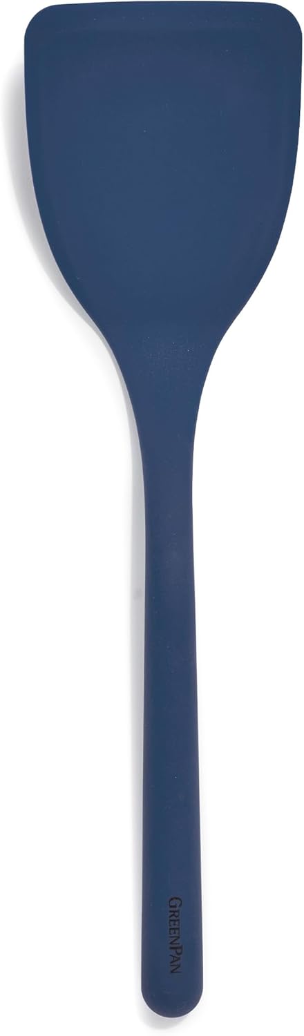 GreenPan Blue Silicone Solid Turner Spatula, Flexible Nonstick Cooking Utensil with Rigid Steel Core