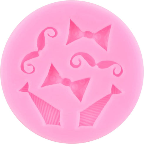 Father's Day Molds, Dad Candy Chocolate Silicone Molds, Heart Bow Tie Beard Fondant Molds Set of 4