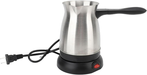Electric Turkish Coffee Maker Machine, 600ML Stainless Steel Pot with Anti-Scald Handle, Heating Tea Maker Kettle